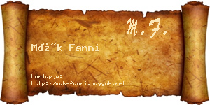 Mák Fanni névjegykártya