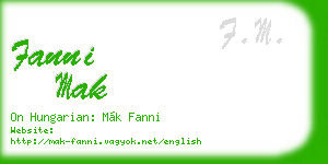 fanni mak business card